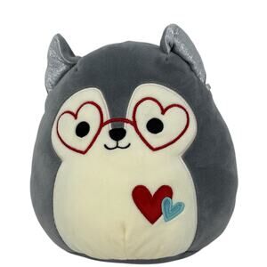 Squishmallows Ryan The Husky Gray Heart Eyes 8 Inch 2021 Valentines Day Edition